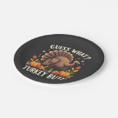 Raad eens? Kerstmis Kalkoen Kont Kerstmis Grappig  Papieren Bordje (Gekanteld)