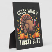 Raad eens? Kerstmis kont Thanksgiving Grappig  Fotoplaat (Zijkant)