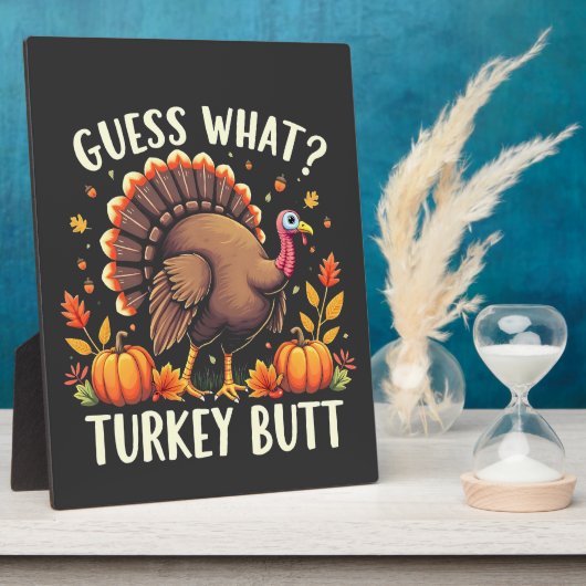 Raad eens? Kerstmis kont Thanksgiving Grappig  Fotoplaat (Zijkant)