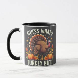 Raad eens? Kerstmis kont Thanksgiving Grappig Mok