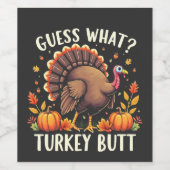 Raad eens? Kerstomaat Thanksgiving Grappig  Wijn Etiket (Enkel label)