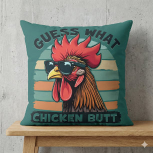 Raad eens Kiekenkont Grappige Retro Haan Kussen