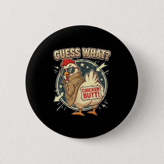 Raad eens Kiekenkont  Ronde Button 5,7 Cm (Voorkant)