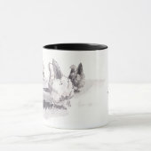 Raad eens? Kip Butt. Zwarte en witte Mok (Midden)