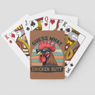 Raad eens Kippengaai Grappige Retro Haan Pokerkaarten