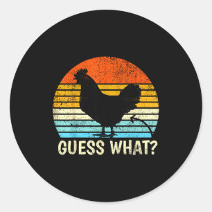Raad eens_ Kippenkont! Boerderijgrap Fun Chickens Ronde Sticker