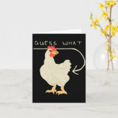 Raad eens Kippenkont Grappig Gelukkig  Kaart (Gele Bloem)