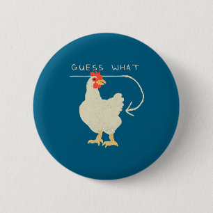 Raad eens Kippenkont Grappig Gelukkig Ronde Button 5,7 Cm