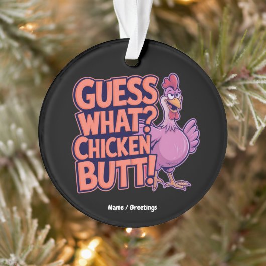 Raad eens? Kippenkont! Grappig ontwerp Ornament (Boom)