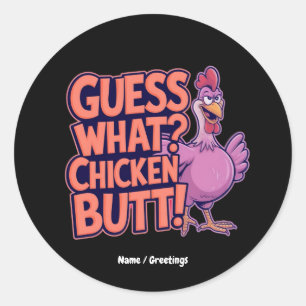 Raad eens? Kippenkont! Grappig ontwerp  Ronde Sticker