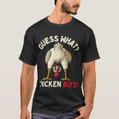 Raad eens kippenkont grappige meme t-shirt (Voorkant)