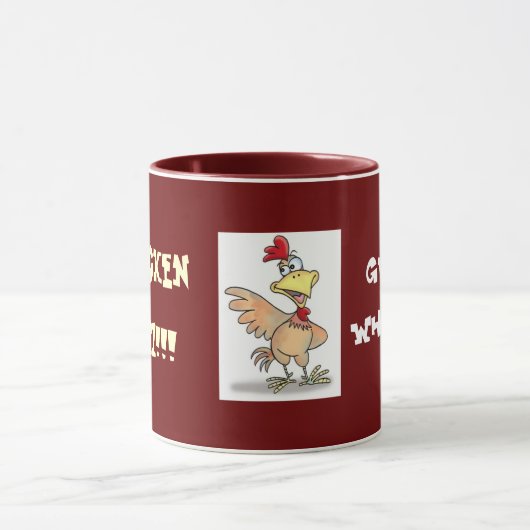 raad eens!!, kippenkont!!! mok (Midden)