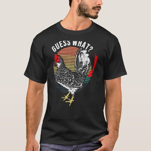 Raad eens Kippenkont Retro grap T-shirt (Voorkant)