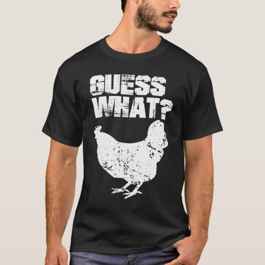 Raad eens Kippenkont Wit Design T-shirt (Voorkant)