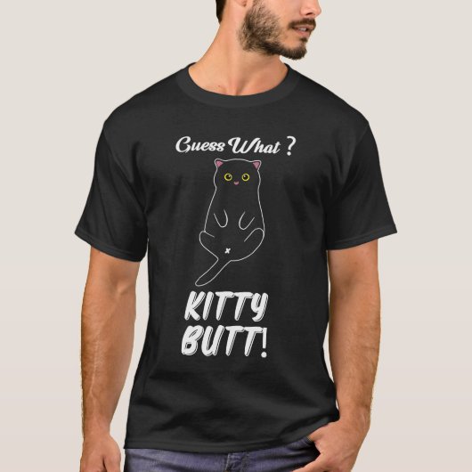 raad eens kitty butt   kat   poes kat eigenaar t-shirt (Voorkant)