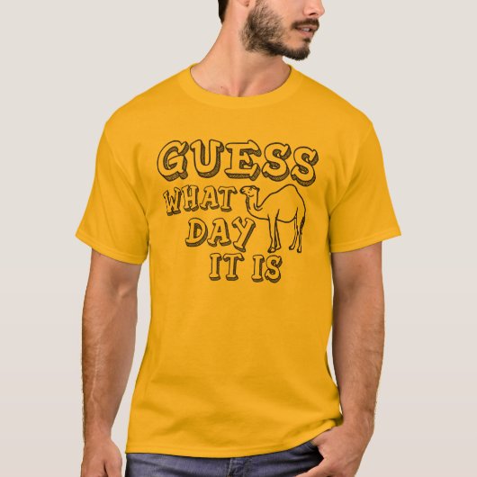 Raad eens op welke dag het is (Hump Day) - grappig T-shirt (Voorkant)