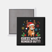 Raad eens rendier kont grappig kerst mannen rendie magneet (Voorkant / Achterkant)