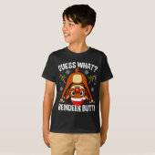 Raad eens rendier kont Kerstmis kerstman Funny Ker T-shirt (Voorkant volledig)