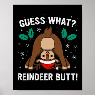 Raad eens Rendierkont Mannen en Jongens Grappige V Poster