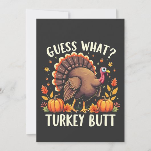 Raad eens? Turkije Butt Thanksgiving Grappig Bedankkaart (Voorkant)
