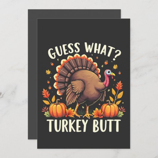 Raad eens? Turkije Butt Thanksgiving Grappig Bedankkaart (Voorkant / Achterkant)