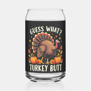 Raad eens? Turkije Butt Thanksgiving Grappig Blikvorm Glas