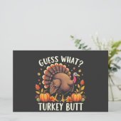 Raad eens? Turkije Butt Thanksgiving Grappig Briefpapier (Staand voorkant)