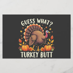 Raad eens? Turkije Butt Thanksgiving Grappig Briefpapier