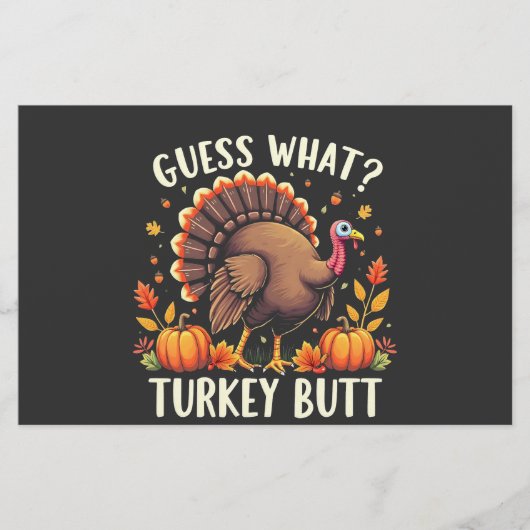 Raad eens? Turkije Butt Thanksgiving Grappig Briefpapier (Voorkant)