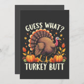 Raad eens? Turkije Butt Thanksgiving Grappig Kaart (Voorkant / Achterkant)