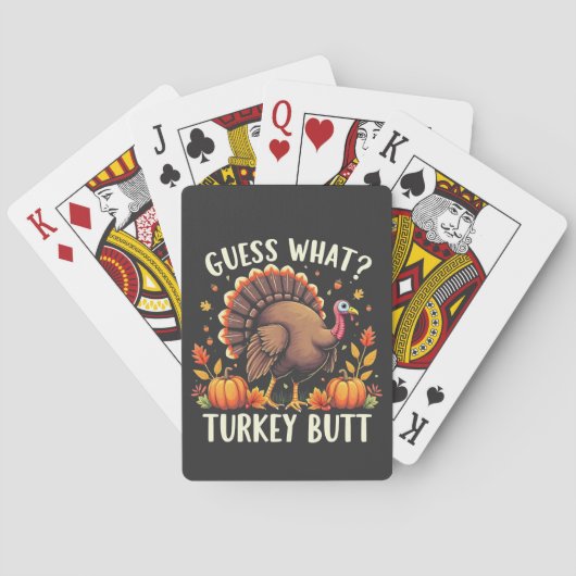 Raad eens? Turkije Butt Thanksgiving Grappig Pokerkaarten (Achterkant)