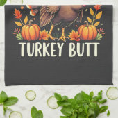 Raad eens? Turkije Butt Thanksgiving Grappig Theedoek (Gevouwen)