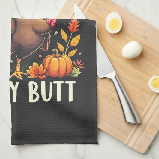 Raad eens? Turkije Butt Thanksgiving Grappig Theedoek (Quarter Fold)