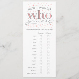 Raad eens van wie de Kaart van het Baby shower van