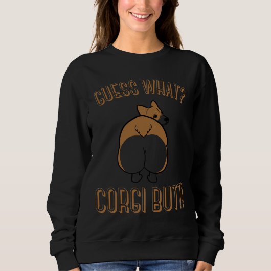 Raad eens wat Corgi Butt Dog Welsh Pembroke Corg Trui (Voorkant)