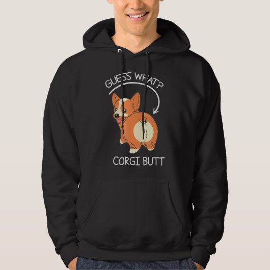 Raad eens wat Corgi Butt Hoodie (Voorkant)
