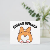 Raad eens wat Corgi Butt Humor Briefkaart (Staand voorkant)