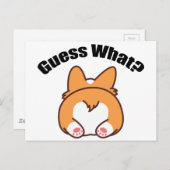 Raad eens wat Corgi Butt Humor Briefkaart (Voorkant / Achterkant)