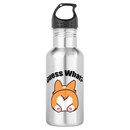 Raad eens wat Corgi Butt Humor Waterfles (Voorkant)