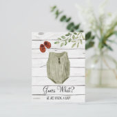 Raad eens wat de Baby stof van Boho is| Baby Aankondigingskaart (Staand voorkant)