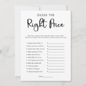 Raad eens wat de juiste prijs-baby shower game mod kaart (Voorkant)