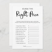 Raad eens wat de juiste prijs-baby shower game mod kaart (Voorkant / Achterkant)