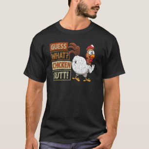 Raad eens wat de vintag Chicken Butt Chicken Joke  T-shirt