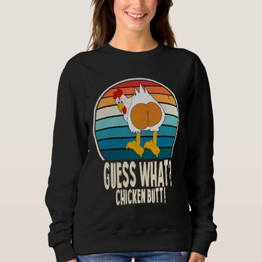 Raad eens wat de witte tekenokes van Chicken Butt  Trui (Voorkant)