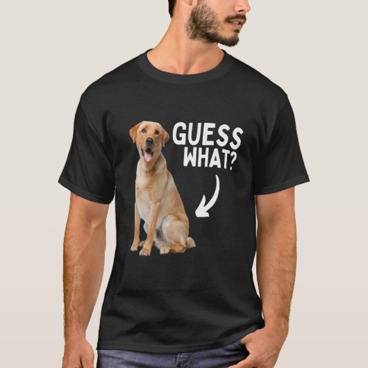 Raad eens wat een gele Lab But! Grappige Labrador T-shirt (Voorkant)