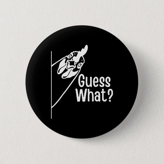 Raad eens wat een grappige kippenkont grap is ronde button 5,7 cm (Voorkant)