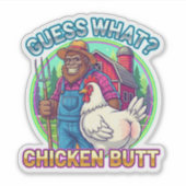 Raad eens? Wat een kippenkont Sticker (Voorkant)
