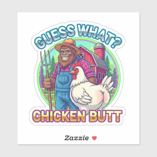 Raad eens? Wat een kippenkont Sticker (Vel)