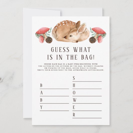 Raad eens wat er in de tas Baby Secker douchegame Kaart (Voorkant)