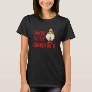 Raad eens wat er met kippenkuiken en kippen gebeur t-shirt
